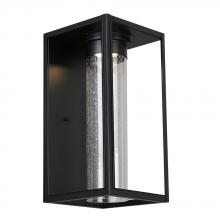 Eglo 204706A - 1 LT Integrated LED Outdoor Wall Light w/ Black Finish & Clear Seeded Glass Shade
