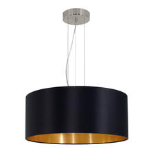 Eglo 31605A - 3 LT Pendant w/ Satin Nickel Finish & Black & Gold Shade