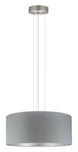 Eglo 31606A - 3 LT Pendant w/ Satin Nickel Finish & Grey w/ Silver Interior Shade
