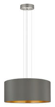 Eglo 31608A - 3 LT Pendant w/ Satin Nickel Finish & Cappucino w/ Gold Interior Shade