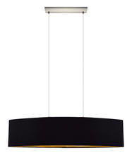 Eglo 31616A - 2 LT Pendant w/ Satin Nickel Finish & Black & Gold Shade