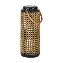 Eglo 48971 - Solar LED Outdoor Table Lamp with a black finish and Brown Shade
