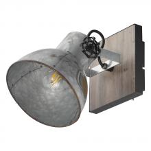 Eglo 49648A - 1 LT Wall Light w/ a Distressed Zinc & Black Finish