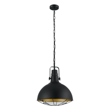 Eglo 49742A - 1 LT Pendant w/ Black Finish & Black w/ Gold Interior Metal Shade