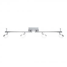 Eglo 95999A - 4LT LED Fixed Track Light w/ Burshed Aluminum & Chrome Finish w/ Satin Acrylic Diffusers