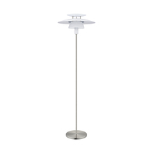 Eglo 98389A - 1 LT Floor Lamp w/ Satin Nickel Finish & White Shade