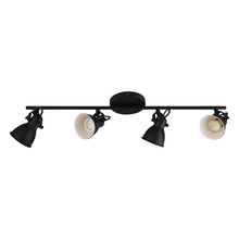 Eglo 98408A - 4 LT Fixed Track Light w/ Black Finish & Black w/ White Interior Adjustable Shades