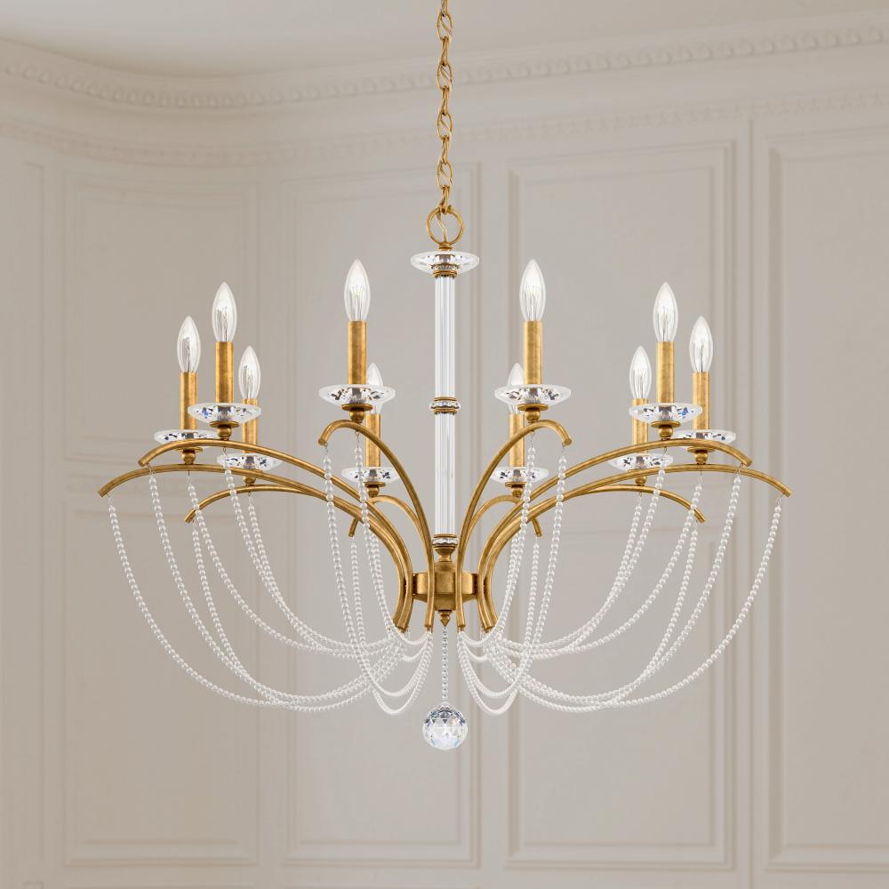 Priscilla 10 Light 120V Chandelier in Black with Optic Crystal
