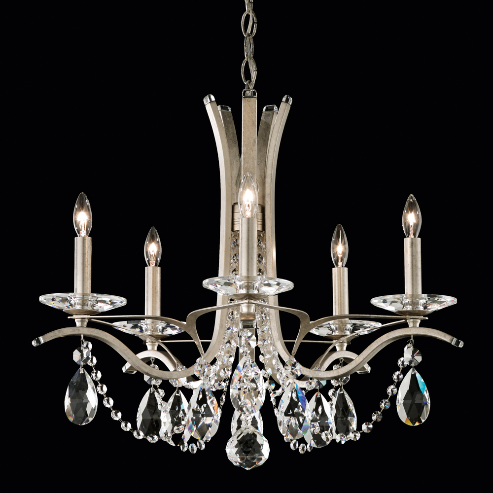 Vesca 5 Light 120V Chandelier in Black with Clear Heritage Handcut Crystal