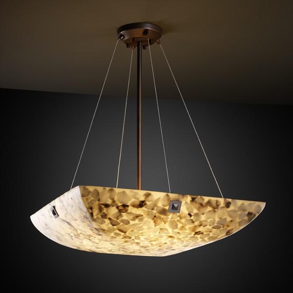 24" Pendant Bowl w/ Large Square w/ Point Finials