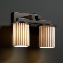 Justice Design Group POR-8772-10-WFAL-DBRZ - Dakota 2-Light Straight-Bar Bath Bar