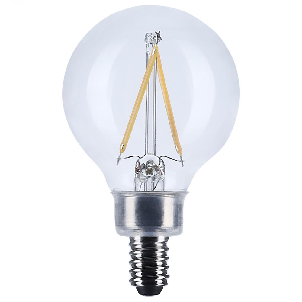 3 Watt G16.5 LED; Candelabra Base; Clear; 3000K CCT; 120 Volt