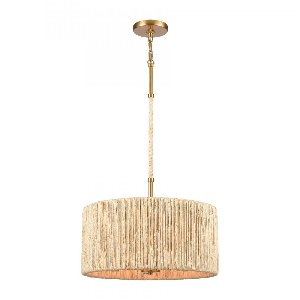 Abaca 18'' Wide 4-Light Chandelier - Brushed Gold